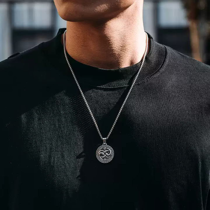 Mobius Twin Viper Medal Necklace