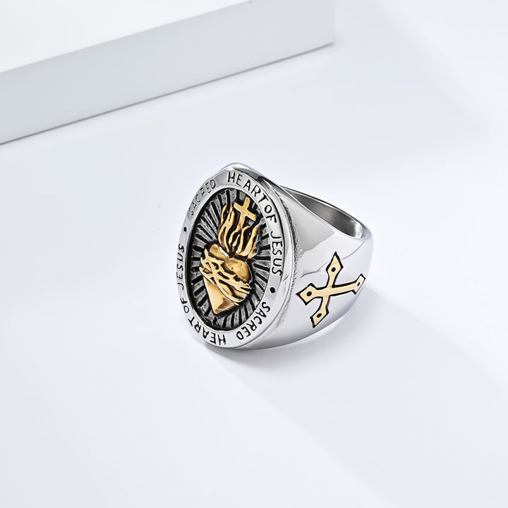 Sacred Heart of Jesus Cross Ring