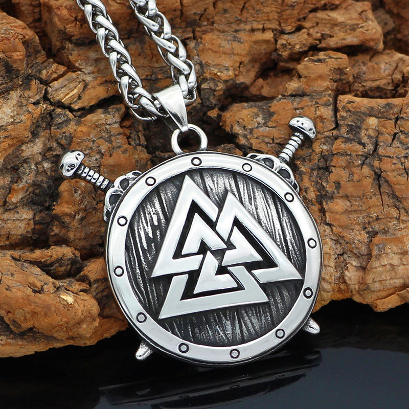 Viking Triangle Rune Pendant Necklace