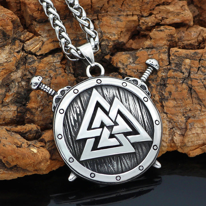 Viking Triangle Rune Pendant Necklace