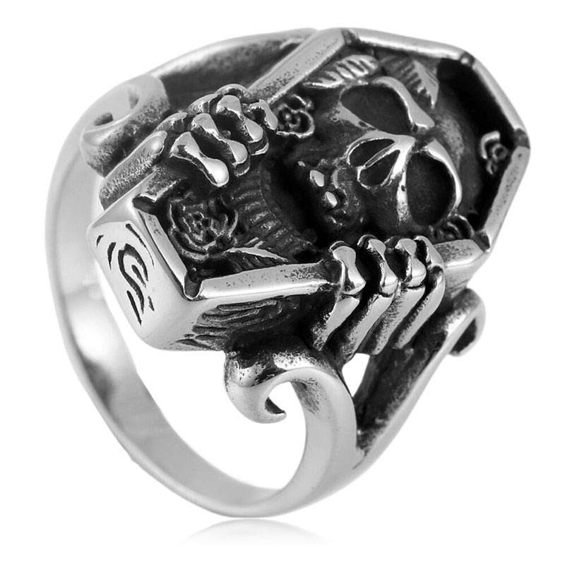 Vintage Skull Coffin Ring