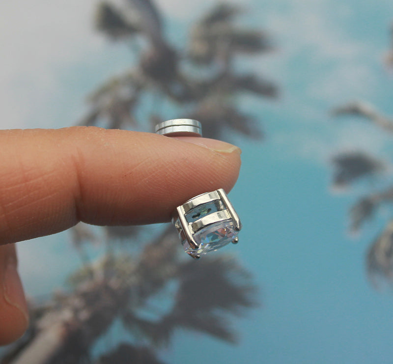 Magnetic diamond earrings non-pierced