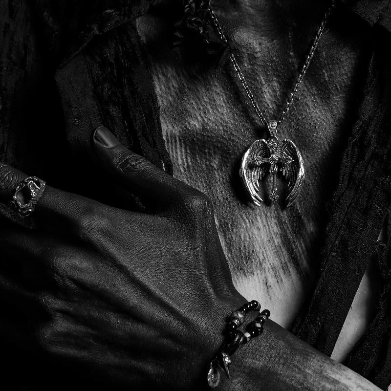 Angel Wing Cross Pendant Necklace