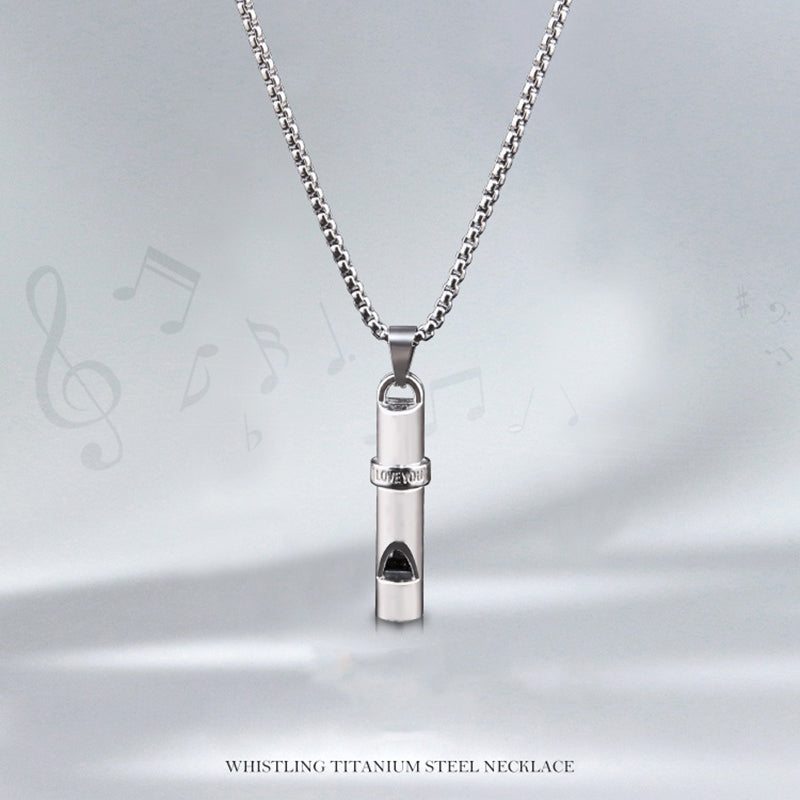 Fenrir wolf head whistle necklace