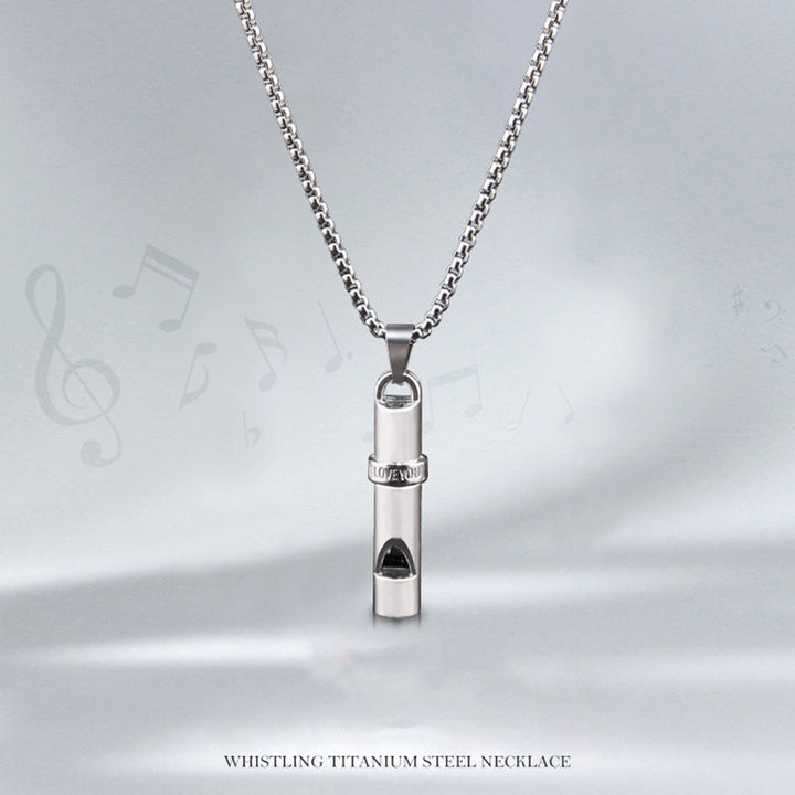 Fenrir wolf head whistle necklace