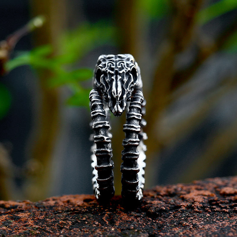 Satanic Ram Skull Ring