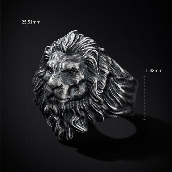 Domineering lion ring
