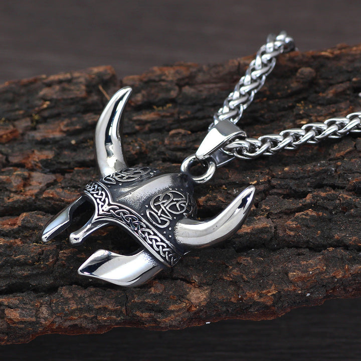 Vintage Warrior Helmet Pendant Necklace