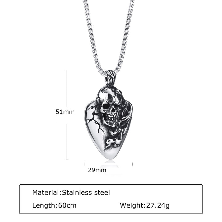 Guitar String Skull Necklace