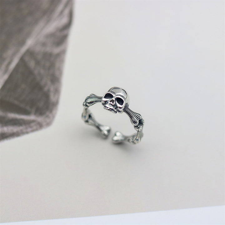 Silver Skull Bones Ring
