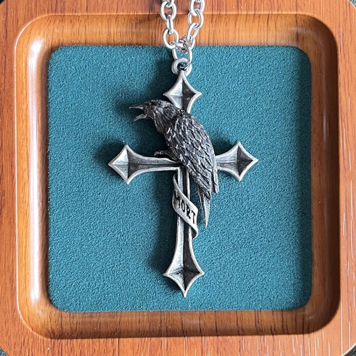 Crow Cross Necklace