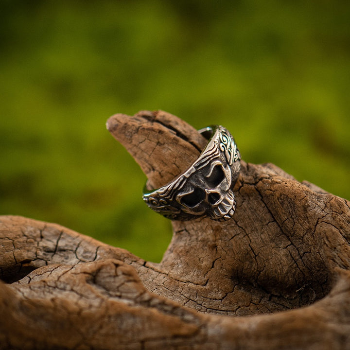 Santa Muerte skull ring