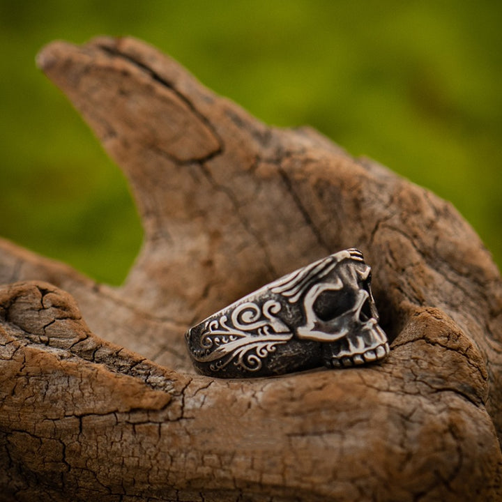 Santa Muerte skull ring