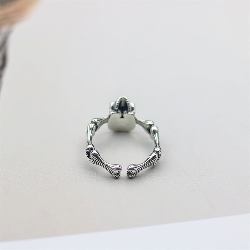 Silver Skull Bones Ring