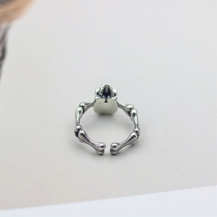 Silver Skull Bones Ring