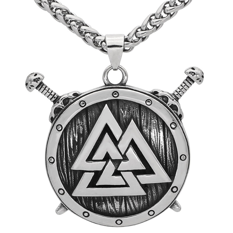 Viking Triangle Rune Pendant Necklace
