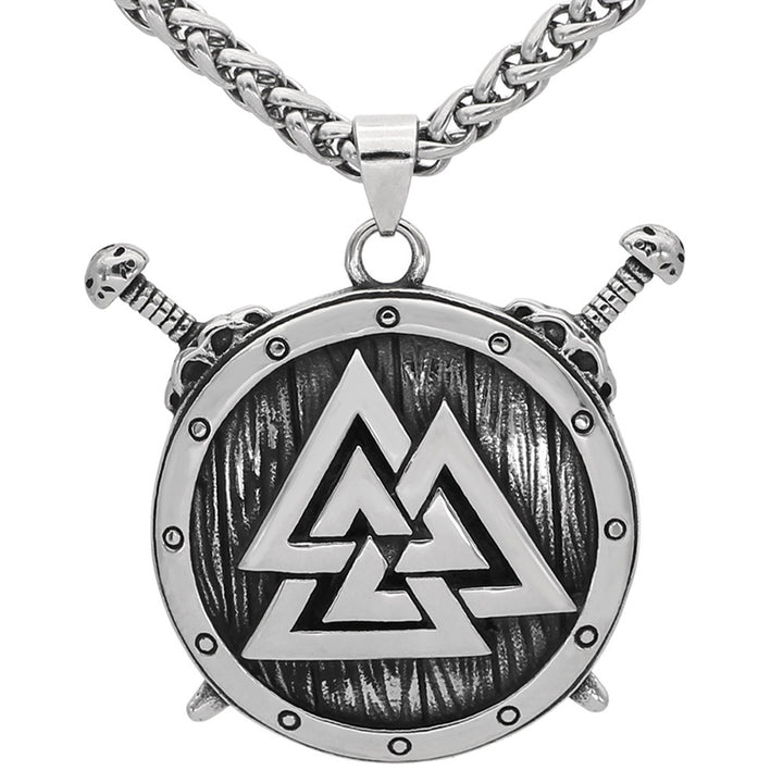 Viking Triangle Rune Pendant Necklace