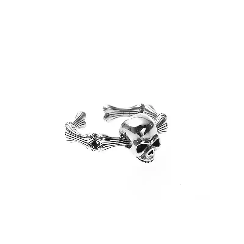 Silver Skull Bones Ring
