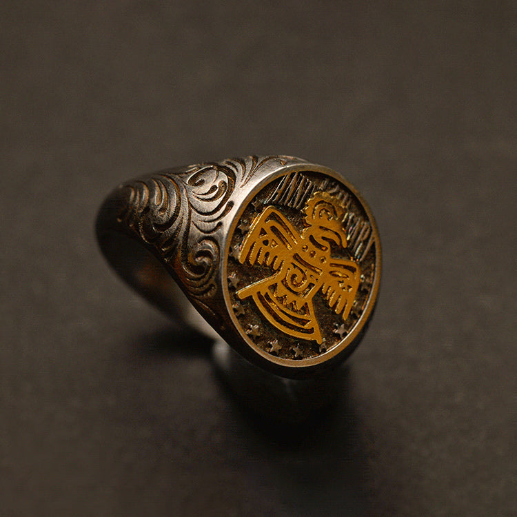 Golden Thunderbird Signet Ring