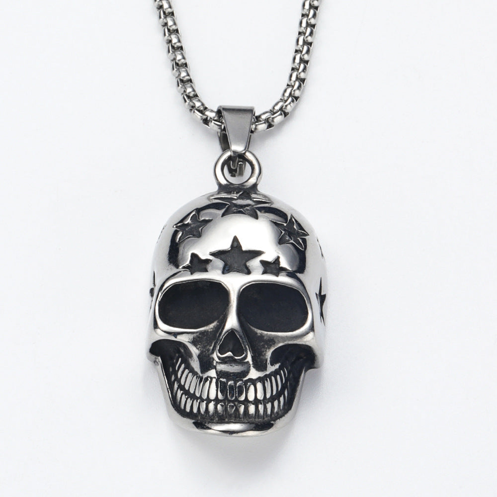 Star-Accented Skull Necklace