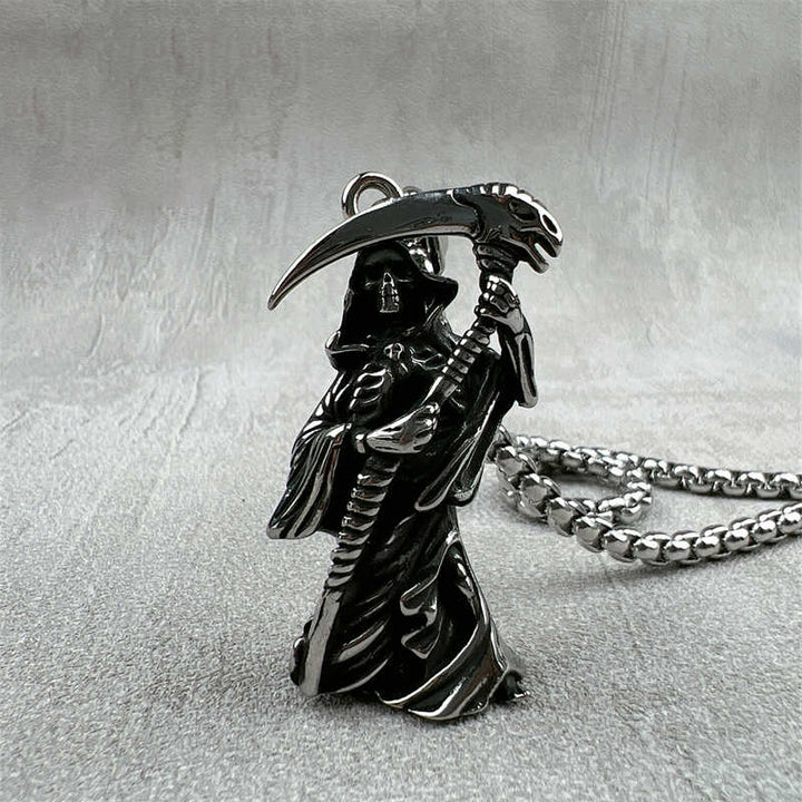Skull Scythe Death Necklace