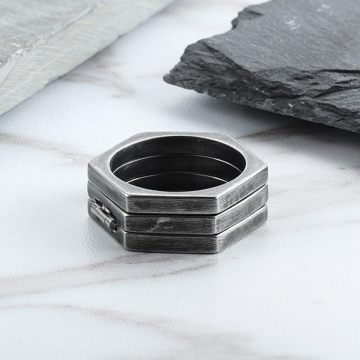 Retro Hexagonal Folding Stainless Steel Men&