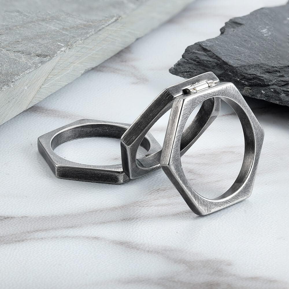 Retro Hexagonal Folding Stainless Steel Men&