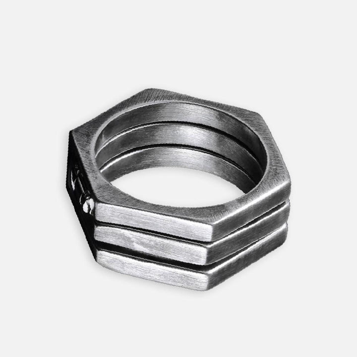 Retro Hexagonal Folding Stainless Steel Men&