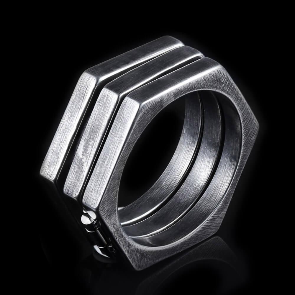 Retro Hexagonal Folding Stainless Steel Men&