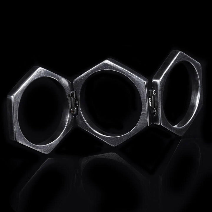 Retro Hexagonal Folding Stainless Steel Men&