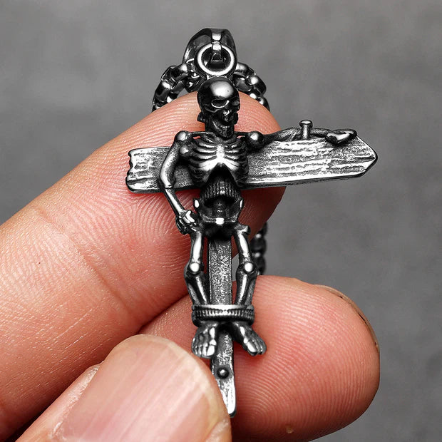 Signpost Skull and Cross Necklace