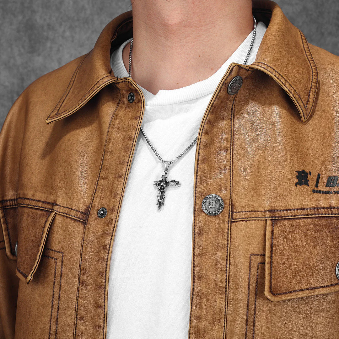 Signpost Skull and Cross Necklace