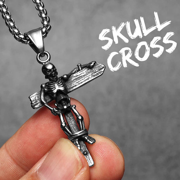 Signpost Skull and Cross Necklace
