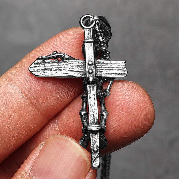 Signpost Skull and Cross Necklace