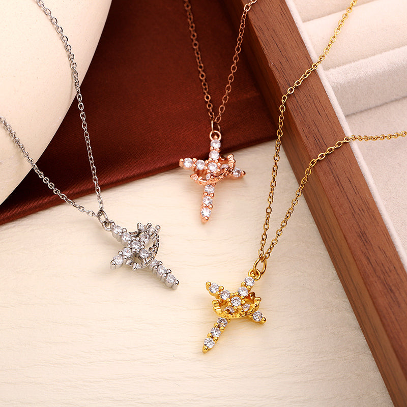 Crown Cross Necklace
