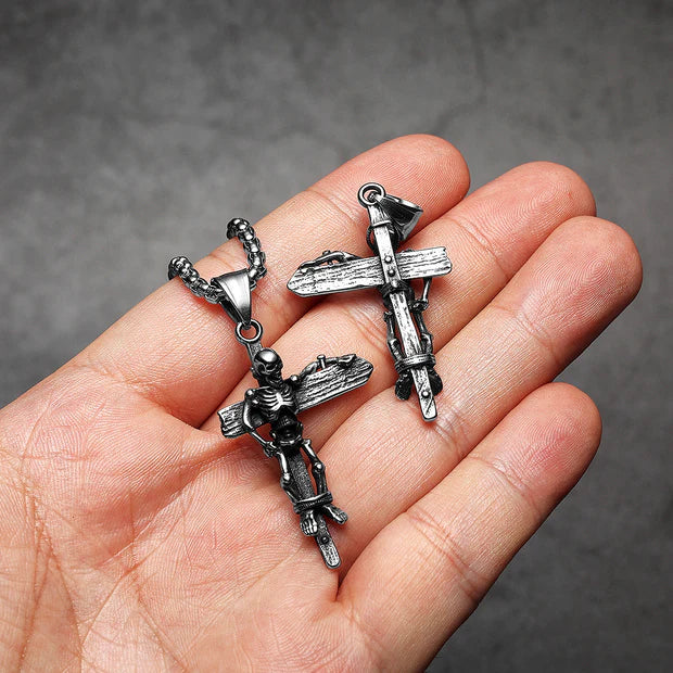 Signpost Skull and Cross Necklace