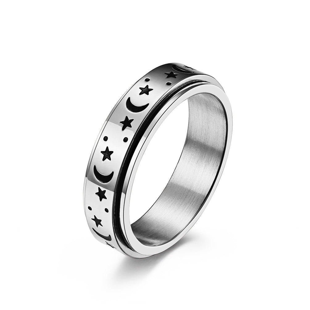 Star and Moon Spinner Luminous Ring