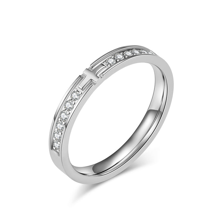 Cross Paved Band Ring