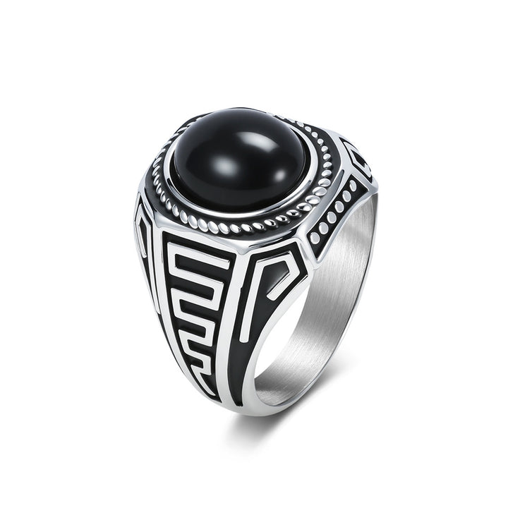 Black Stone Titanium Ring