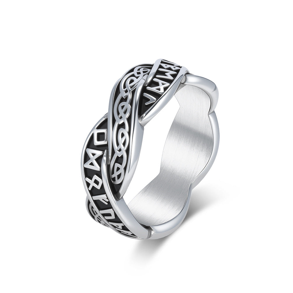 Viking Eternal Knot Rune Titanium Steel Ring