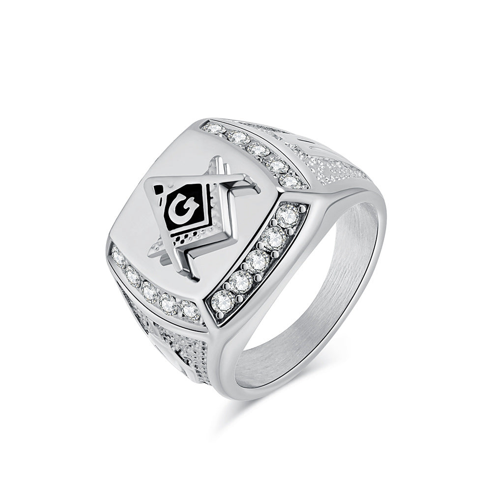 Retro Hip-Hop Style Steel Ring