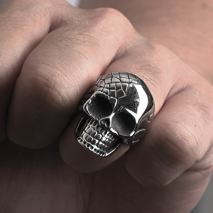 Retro-style skull ring with a distinctive flair