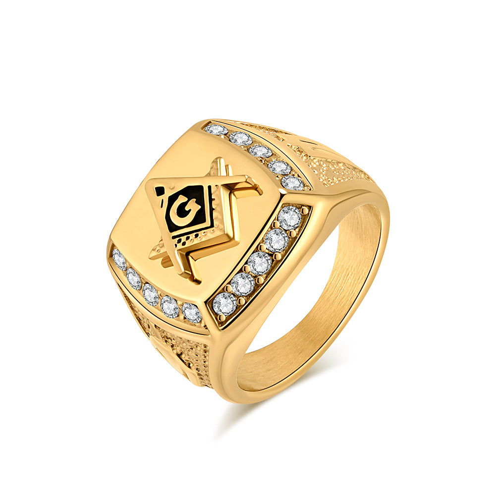 Retro Hip-Hop Style Steel Ring