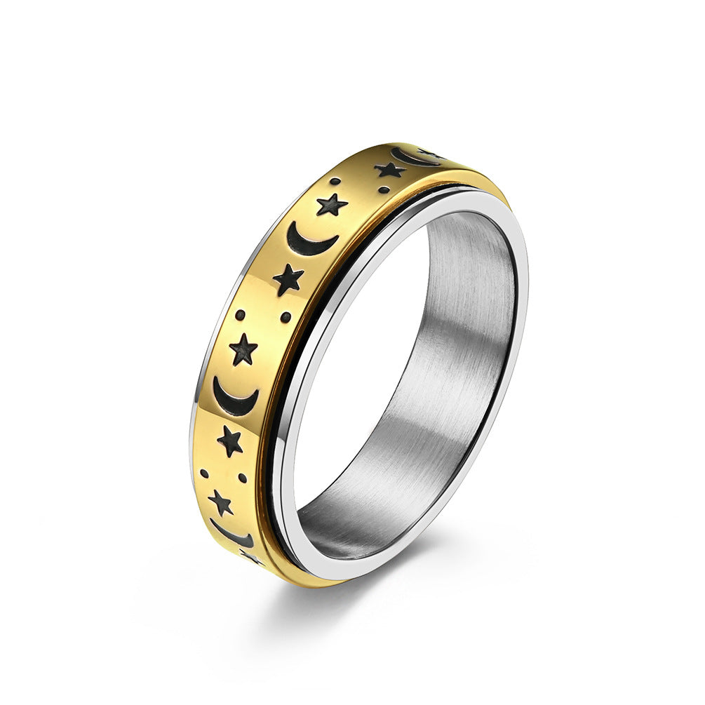 Star and Moon Spinner Luminous Ring