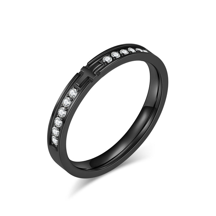 Cross Paved Band Ring