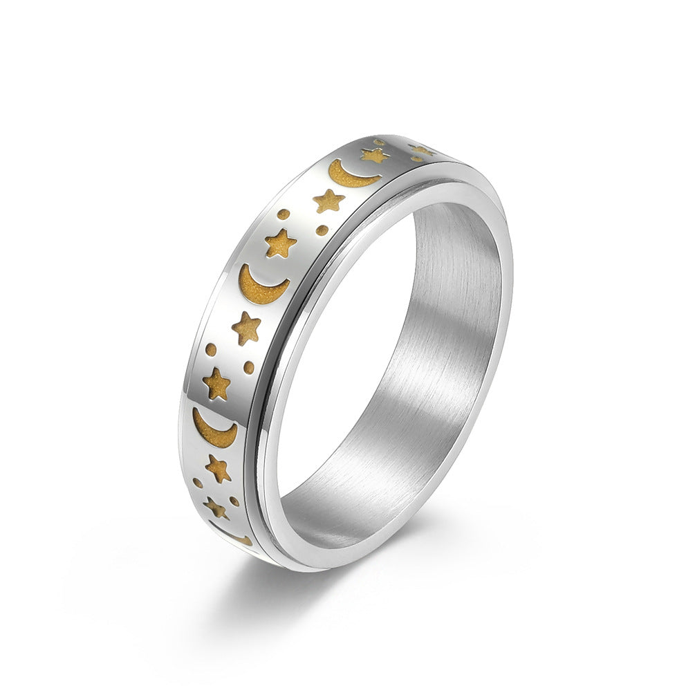 Star and Moon Spinner Luminous Ring
