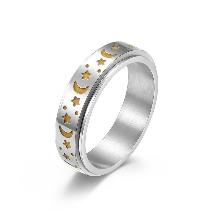 Star and Moon Spinner Luminous Ring