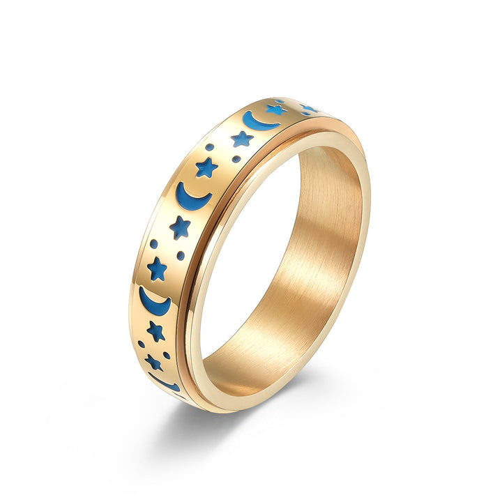 Star and Moon Spinner Luminous Ring