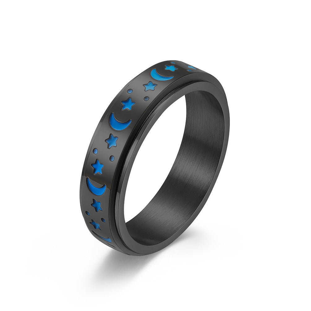 Star and Moon Spinner Luminous Ring