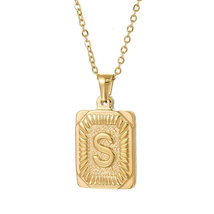 gold letter pendant necklace